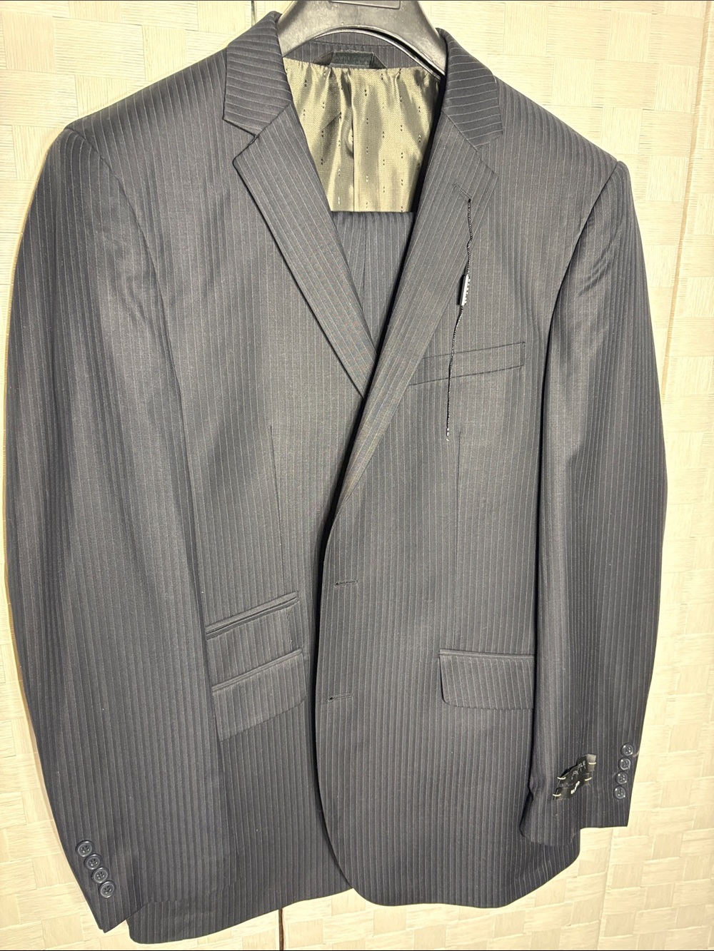 Profile Black  Men's Pinstripe Suit Blazer - Black